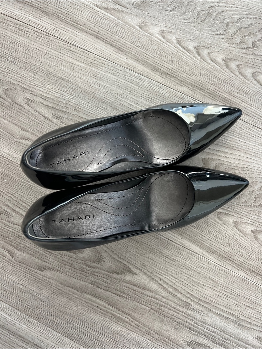 Tahari Black Patent Pointed-Toe Pumps